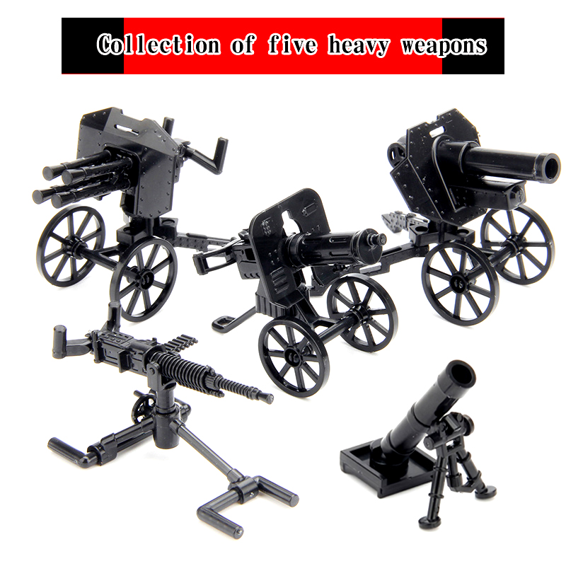 Heavy Equipment Education - MOC Militärausrüstungsserie WW2 Schweres Maschinengewehr Bausteine