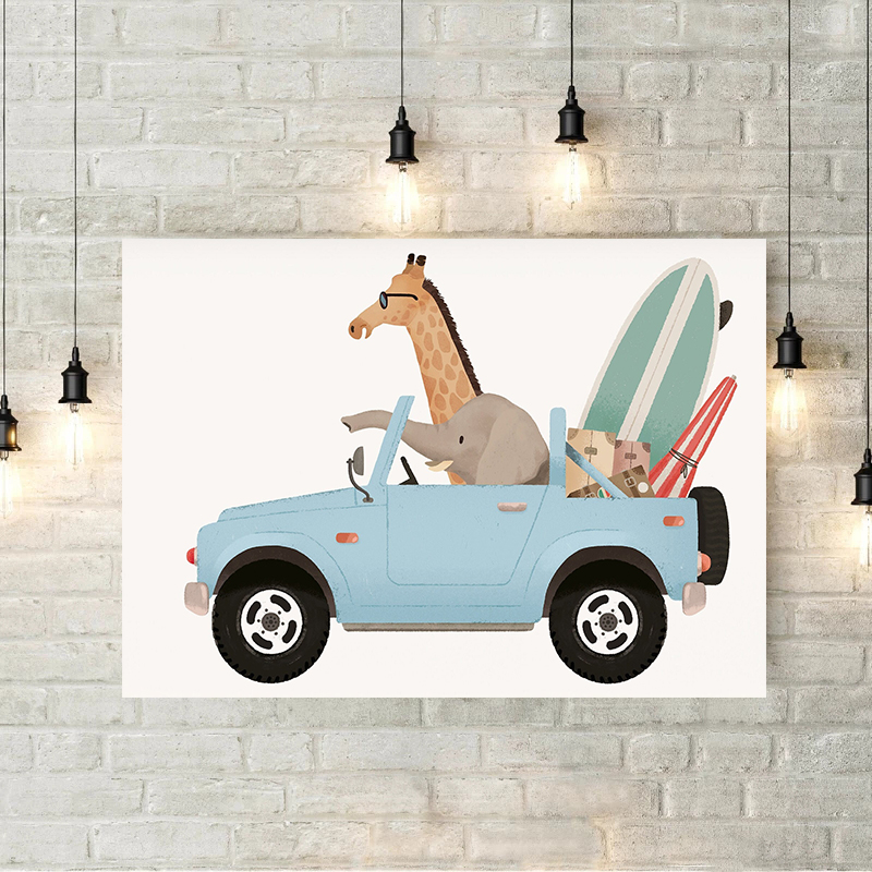 Giraffe Elefant Bär Tier Auto  – Heavy Equipment Background Bewertung und Preis