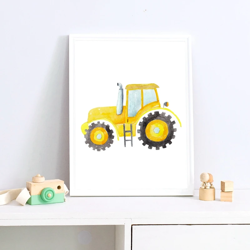 Baufahrzeuge, Aquarell, Kinder – Heavy Equipment Background Bewertung und Preis