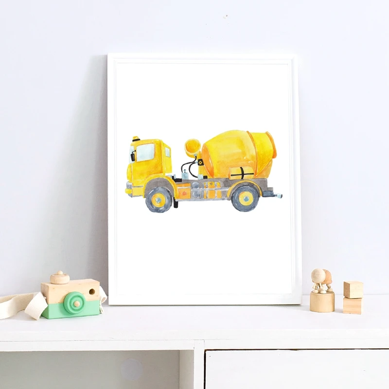 Baufahrzeuge, Aquarell, Kinder – Heavy Equipment Background Bewertung und Preis