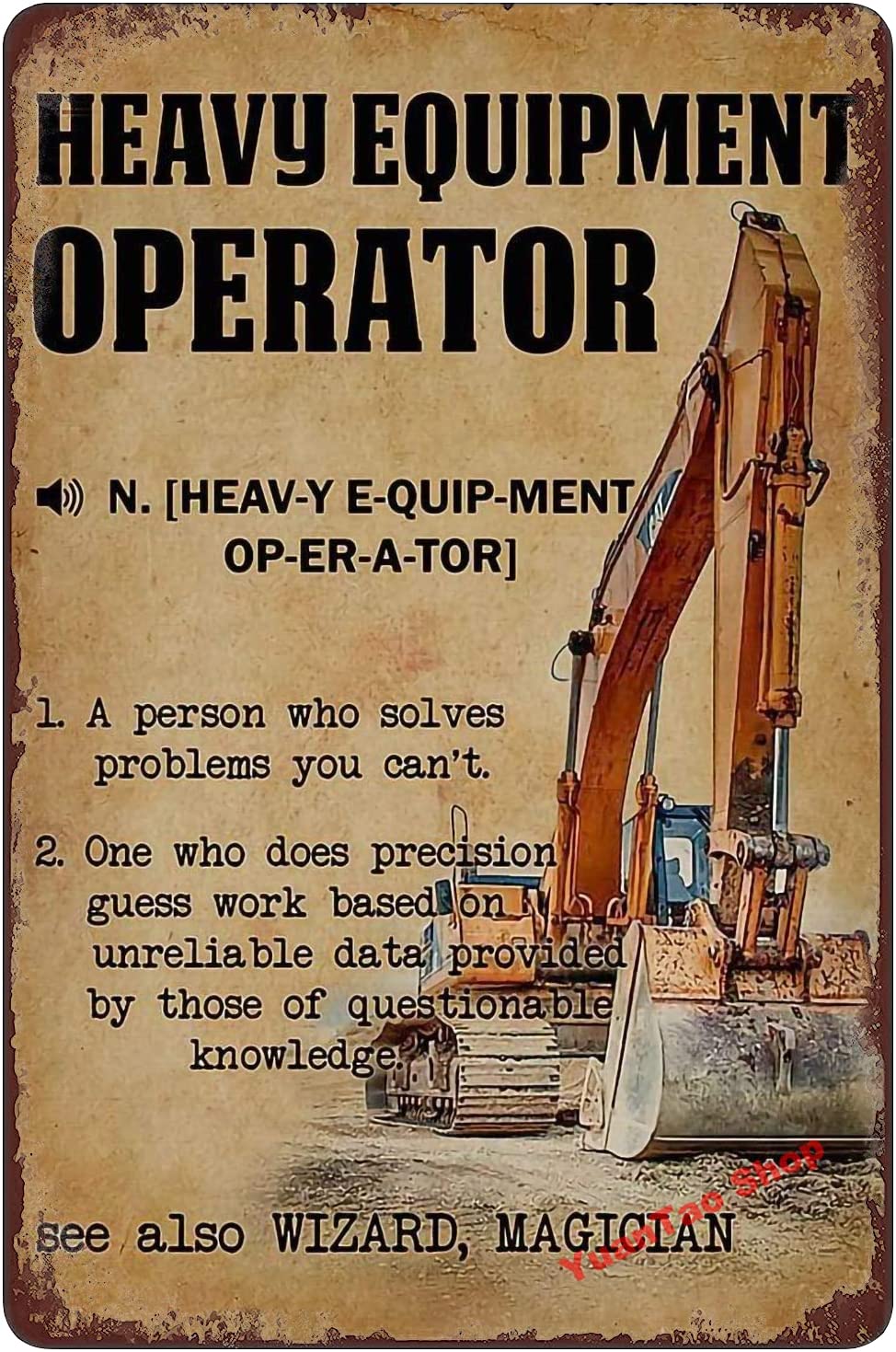 Lustiges Blechschild „Bagger-M – Heavy Equipment Sign Bewertung und Preis