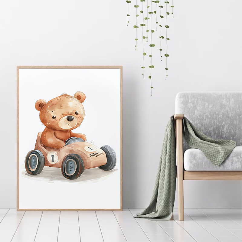 Aquarell Elefant Giraffe Löwe  – Heavy Equipment Background Bewertung und Preis