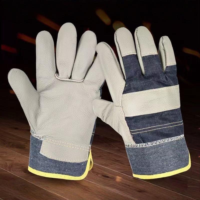 1 Paar Rindsleder-Denim-Handsc – Heavy Equipment Yard Bewertung und Preis